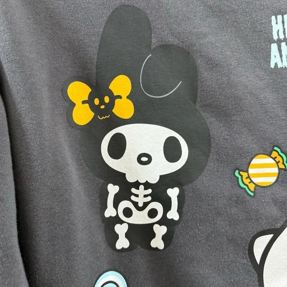 Hello Kitty & Friends Glow In Dark Halloween Sweatshirt Kuromi Badtz Maru S - Picture 9 of 15